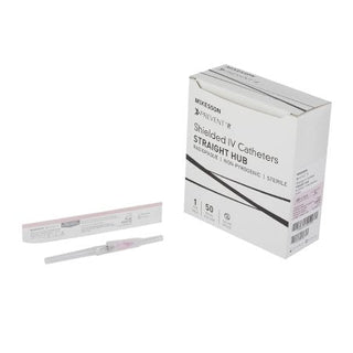 McKesson Prevent R - Peripheral IV Catheter 20 Gauge 1.16 Inch Button Retracting Safety Needle - 380234