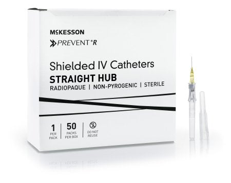McKesson Prevent R - Peripheral IV Catheter 24 Gauge 0.5 Inch Button Retracting Safety Needle - 380211