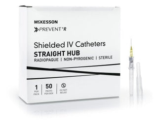 McKesson Prevent R - Peripheral IV Catheter 24 Gauge 0.5 Inch Button Retracting Safety Needle - 380211