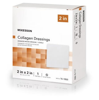 McKesson - Collagen Dressing Without Border Collagen / Sodium Alginate / Carboxyl Methylcellulose (CMC) / Ethylenediamine-tetraacetic Acid (EDTA) 2 X 2 Inch 10 Count - 16-1850