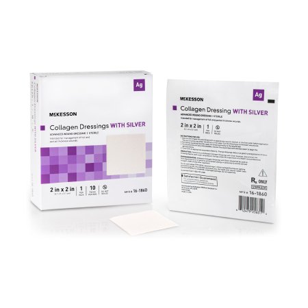 McKesson - Silver Collagen Dressing 2 X 2 Inch Square Sterile - 16-1860
