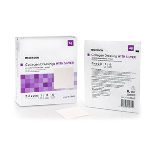 McKesson - Silver Collagen Dressing 2 X 2 Inch Square Sterile - 16-1860