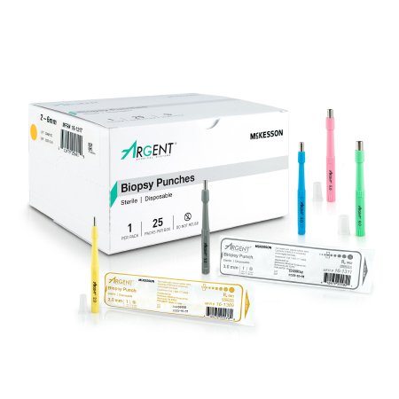 McKesson Argent - Biopsy Punch Dermal Five 2 mm, Five 3 mm, Five 4 mm, Five 5 mm, and Five 6 mm - 16-1317