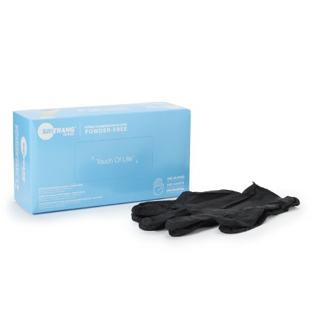 Touch of Life - Exam Glove X-Large NonSterile Nitrile Textured Fingertips Black Chemo Tested - 7027156