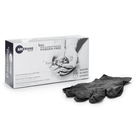 Touch of Life - Exam Glove Large NonSterile Nitrile Textured Fingertips Black Chemo Tested - 7027145