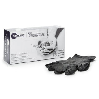 Touch of Life - Exam Glove Large NonSterile Nitrile Textured Fingertips Black Chemo Tested - 7027145