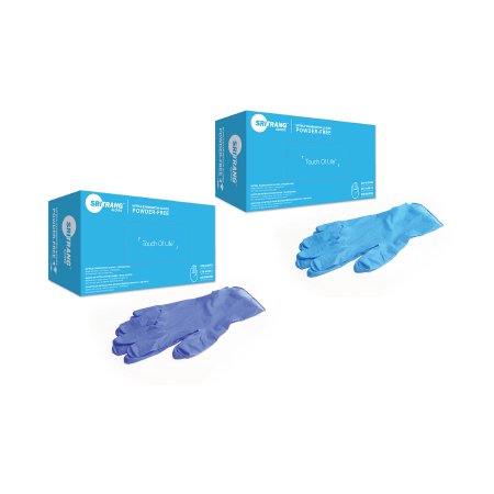 Touch of Life - Exam Glove Large NonSterile Nitrile Textured Fingertips Blue Chemo Tested - 7025431