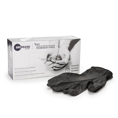 Touch of Life - Exam Glove X-Large NonSterile Nitrile Textured Fingertips Black Chemo Tested - 7027146