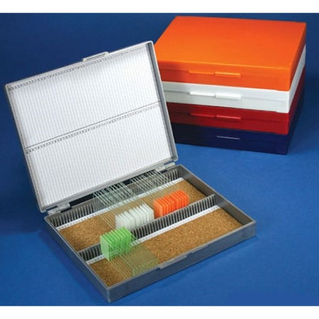 McKesson - Slide Storage Box Red ABS Plastic / Cork 100 Slide Capacity - 177-513079R