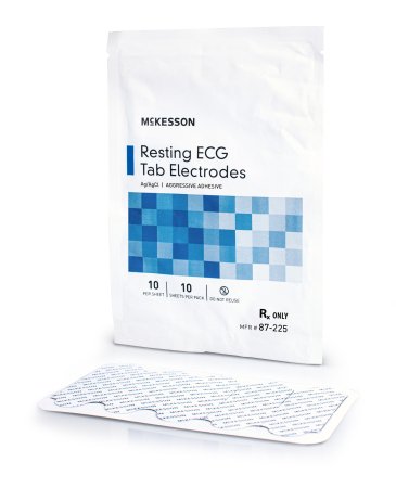McKesson - ECG Tab Electrode Resting Non-Radiolucent Vinyl Material 10 per Pack - 87-225
