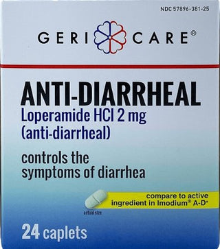 Geri-Care - Anti-Diarrheal 2 mg Strength Caplet 24 per Box - 381-24B-GCP