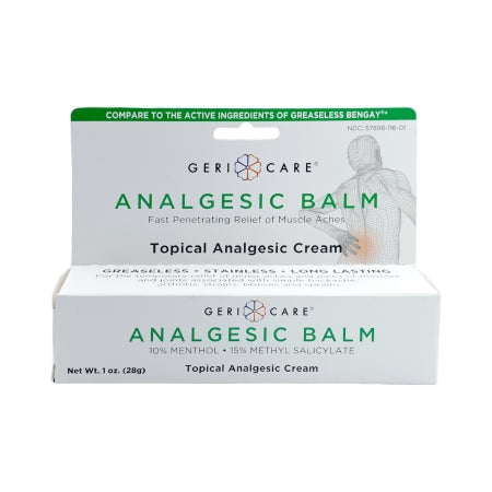McKesson - Topical Pain Relief 10% - 15% Strength Menthol / Methyl Salicylate Cream 1 oz. - S116-01-GCP