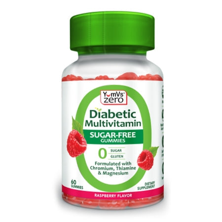YumV's Zero - Diabetic Multivitamin Supplement Chromium / Thiamine / Magnesium Gummy 60 per Bottle Raspberry Flavor - 6001-06-YMV
