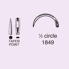 Anchor - Suture Needle 1/2 Circle Taper Point Needle Davis Tonsil Type - Box of 20 - 1849DC