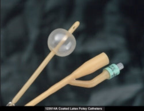 Bard Bardia Foley Catheter 2-Way Standard Tip 5 cc Balloon 14 Fr. Silicone Coated Latex - 123514A