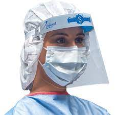 DeRoyal Disposable Face Shield -Protective Antifog Face Shield, Full Length, Clear Shield with Blue Headband, 8.5 - Case of 216 - 23-34FS