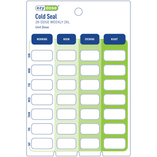 Apothecary Ezy 28-Dose Unit Dose Cold Seal Card - 2X-Large - Case of 500 - 97612