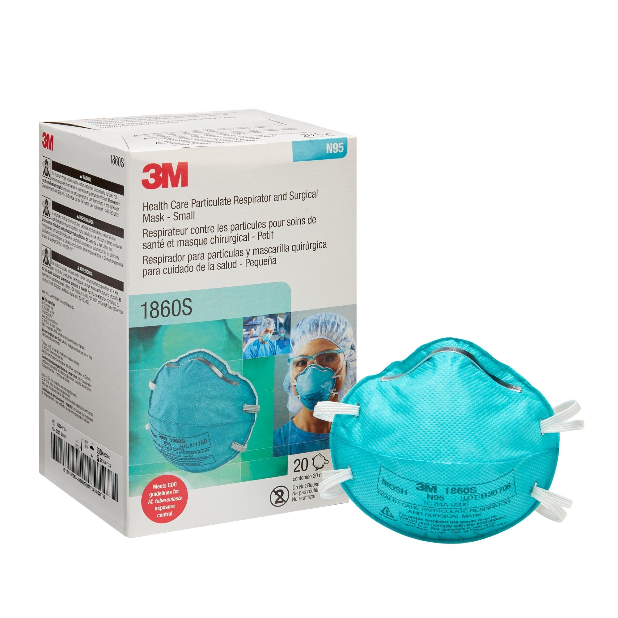 3M Healthcare N95 NIOSH Respirator Mask - N95 NIOSH-Approved Respirato ...