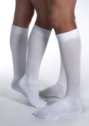 BSN Medical Socks Compression Activewear Knee High Closed Toe Large Unisex White 1/Pr - 110481