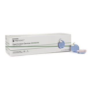 Mckesson Pediatric Lancet Prevent® 2.5 mm Blade Retractable Push Button Activation Heel - 16-PAHL2.5G1.0X