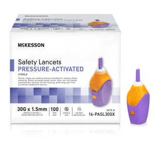 Mckesson Safety Lancet 30 Gauge Retractable Pressure Activated Finger - 16-PASL30GX
