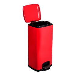 Mckesson Trash Can 32 Quart / 8 gal. Red Metal Square - 16-35267