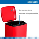 Mckesson Trash Can 32 Quart / 8 gal. Red Metal Square - 16-35267