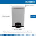 Mckesson Trash Can 20 Quart / 5 gal. White Metal Square - 16-35269