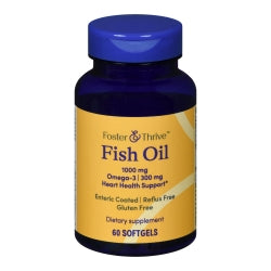 Mckesson Omega 3 Supplement Foster & Thrive™ Fish Oil 1,000 mg Strength Softgel 60 per Bottle - 01093995738