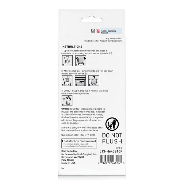Mckesson Commode Liner For Commode / Shower Chair  - 513-H645S10P