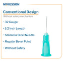 Mckesson Hypodermic Needle 1/2 Inch Length 32 Gauge Thin Wall Without Safety - 16-N3205