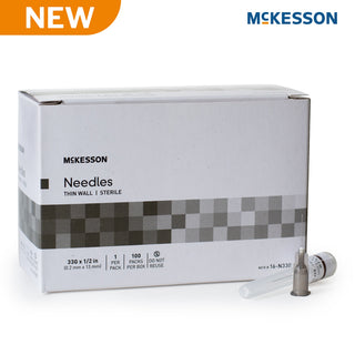 Hypodermic Needle McKesson 1/2 Inch Length 33 Gauge Thin Wall Without Safety - 16-N3305