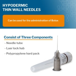 Hypodermic Needle McKesson 1/2 Inch Length 33 Gauge Thin Wall Without Safety - 16-N3305