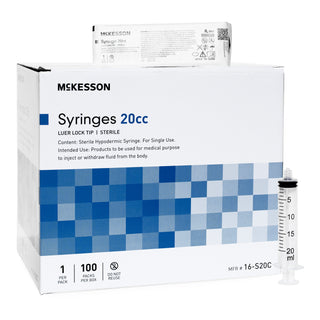 Mckesson General Purpose Syringe 20 mL Luer Lock Tip Without Safety - 16-S20C