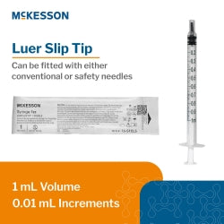 Mckesson General Purpose Syringe 1 mL Luer Slip Tip Without Safety - 16-S1CLS