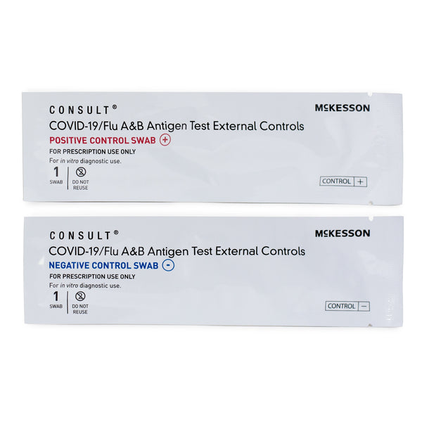 Mckesson Control Set COVID-19 / Flu A&B Antigen Test Positive Level / Negative Level 2 Swabs - 535-PN2 - 535-PN2