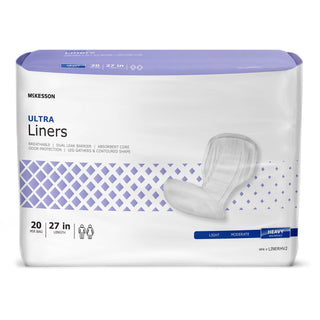 Mckesson Incontinence Liner  Ultra 27 Inch Length Heavy Absorbency Polymer Core One Size Fits Most - LINERHV2