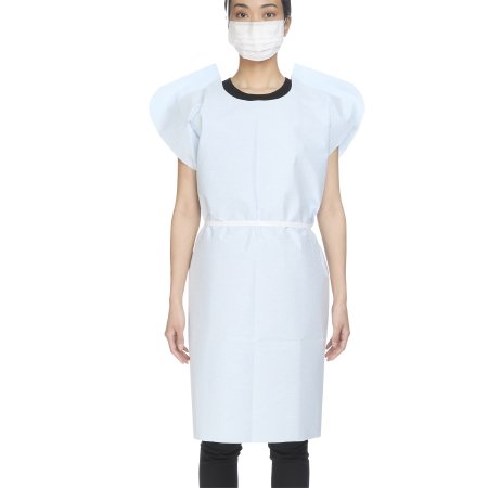 McKesson - Patient Exam Gown One Size Fits Most Blue Disposable - 18-842