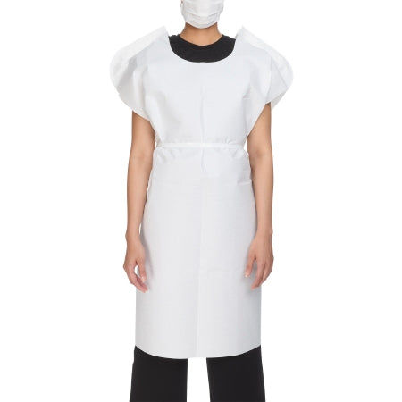 McKesson - Patient Exam Gown One Size Fits Most White Disposable - 18-846