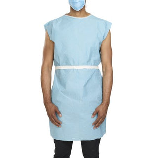 McKesson - Patient Exam Gown One Size Fits Most Blue Disposable - 18-838