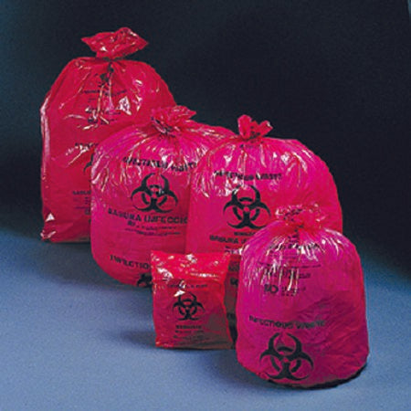 McKesson - Infectious Waste Bag 7 to 10 gal. Red Bag Polymer Film 24 X 24 Inch - 03-5700