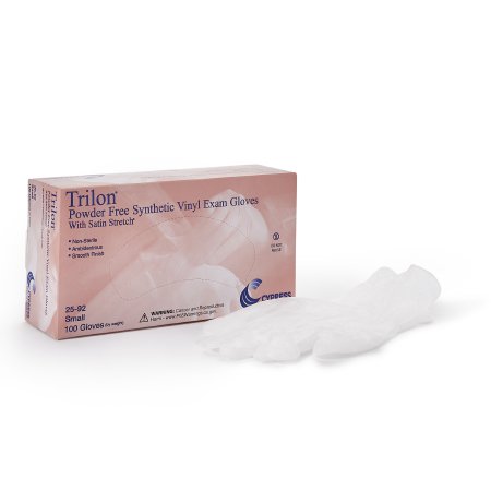Trilon - Exam Glove Small NonSterile Vinyl Standard Cuff Length Smooth Clear Not Chemo Approved WITH PROP. 65 WARNING - 25-92