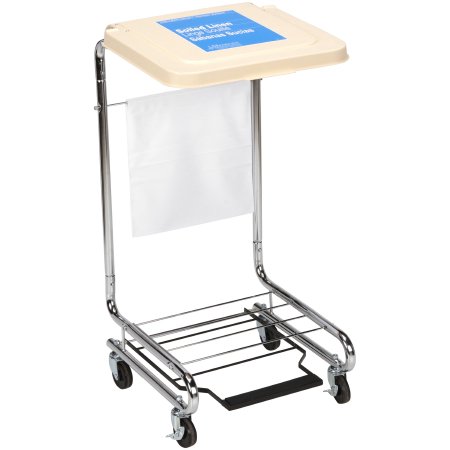 McKesson - Hamper Stand Soiled Linen Rectangular Opening 30 to 33 gal. Capacity Foot Pedal Self-Closing Lid - 03-159100