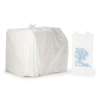 McKesson - Bedside Bag 3.13 X 6.5 X 11.38 Inch White / Blue Floral Print Paper - 18-713