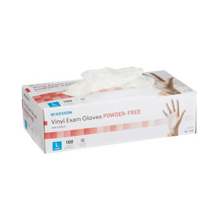 McKesson - Exam Glove Large NonSterile Vinyl Standard Cuff Length Smooth Clear Not Chemo Approved - 14-118