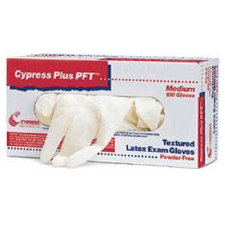 Cypress Plus PFT - Exam Glove Large NonSterile Latex Standard Cuff Length Fully Textured Ivory Not Chemo Approved - 23-96
