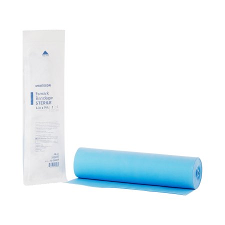 McKesson - Esmark Compression Bandage 6 Inch X 3 Yard High Compression No Closure Blue Sterile - 16-50609