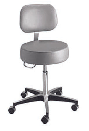 McKesson - Exam Stool Backrest Pneumatic Height Adjustment 5 Casters Black - 81-11001BUS393