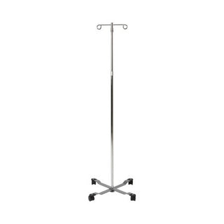 McKesson - IV Stand Floor Stand 2-Hook 4-Leg, Dual-Wheel Nylon Casters, 22 Inch Epoxy-Coated Steel Base - 81-11300