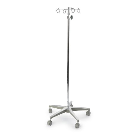 McKesson - IV Stand Floor Stand 4-Hook 5-Leg, Dual-Wheel Nylon Casters, Cast Aluminum Base - 81-11360